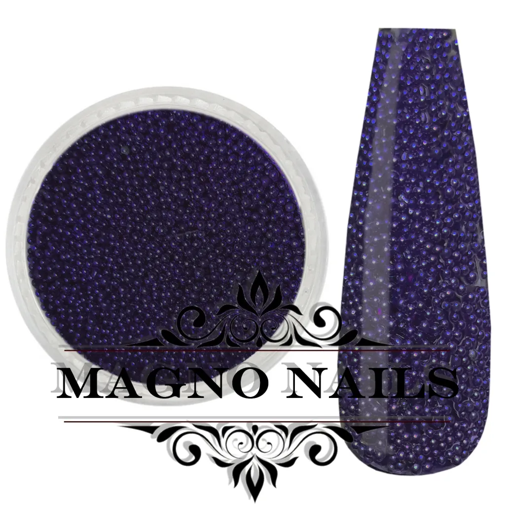 Nail Art Glasperlen - Glas Beads - schwarz-lila Nägel Nail art Nailart Nageldesign Nagel